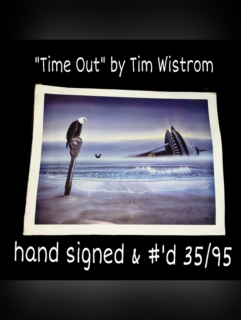 Vintage Tim Wistrom "Time Out" Seattle Post Apocolyptic Signed & #35/95  Print